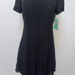 Vintage Cynthia Howie Maggie Boutiques Petites Black Pleated Dress Size 10 New